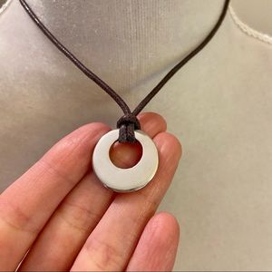 ✨Vintage Sterling Silver and Leather Necklace